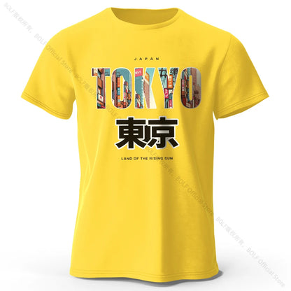 Tokyo Printed Fashion Forward 100% Cotton T-Shirt, Ultra Soft Round Neck Short Sleeve Tee, Perfect for Men & Women