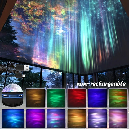 Water Ripple/Dreamy Aurora Magic Projection Light 7-Color Remote Control Projector Usb Powered Colorful Atmosphere Night Light