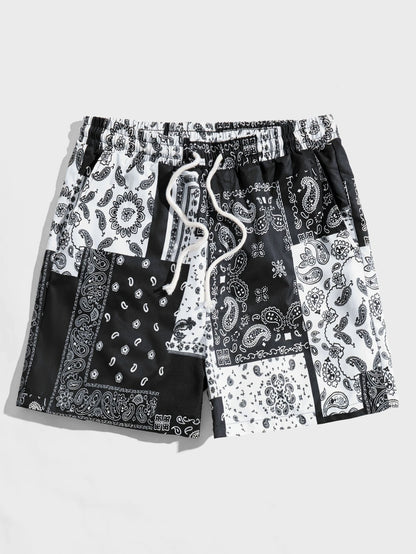 Trend Bandana Graphic Beach Short for Men Summer Fashion 3D Printed Swim Trunks Loose Casual Streetwear Hawaiian Short Pants