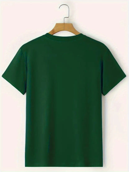 Men's summer 100 cotton fashionable casual loose plus size ITALIA pattern printed sports round neck short sleeved T-shirt top