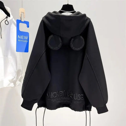 Disney New Arrival Top Fashion Autumn Cotton Loose Ins Casual Cartoon Embroidery Mickey Mouse Long Sleeve Hoodies