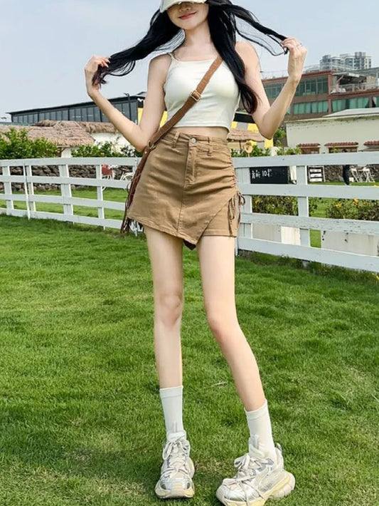 Classic Women's Skirt Pants Denim Shorts High Waist Female Short Jeans Trend 2025 2000s Clothes Y2k New In Designer Kpop Outfits