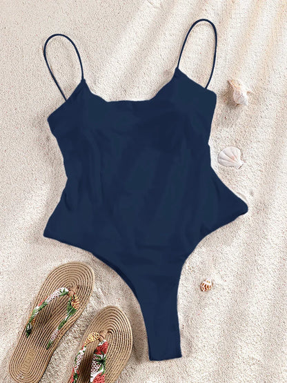 ZRTAK Sexy One Piece Swimsuit Female Sexy Women Monokini Swimwear 2025 Bandage Bathing Suit Pleated Biquini Vintage Beachwear