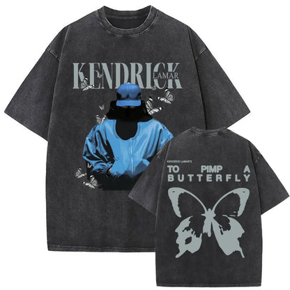 ck Lamar ThLimited Rapper Kendriey Not Like Us Washed Vintage T-shirt Summer Men Women Hip Hop Oversized Street Crewneck T Shirt