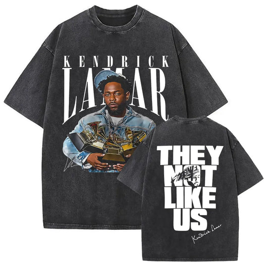ck Lamar ThLimited Rapper Kendriey Not Like Us Washed Vintage T-shirt Summer Men Women Hip Hop Oversized Street Crewneck T Shirt