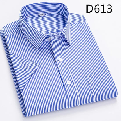 Summer thin men's business social short-sleeved shirt professional formal striped casual non-ironing breathable shirt slim fit