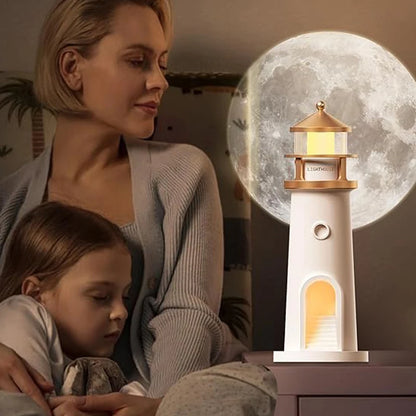 Moon Lamp Projection Lighthouse Lamps Night Light Remote Control Bluetooth Music Motion Sensor Ambient Lights Xmas Birthday Gift