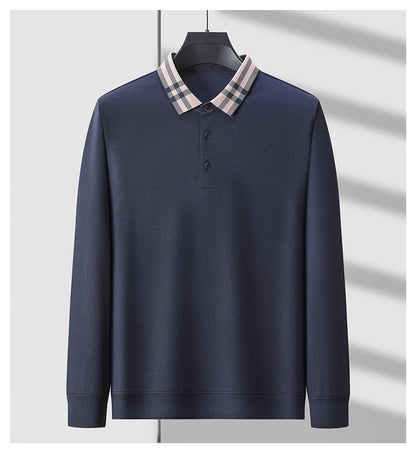 High quality long sleeve men's polo shirt with autumn personalized flip collar fashionable luxury design top casual Paul T-shirt