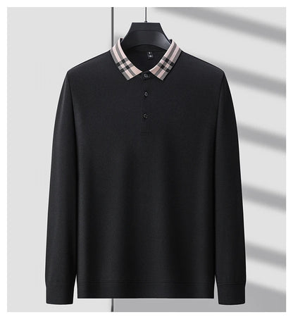 High quality long sleeve men's polo shirt with autumn personalized flip collar fashionable luxury design top casual Paul T-shirt