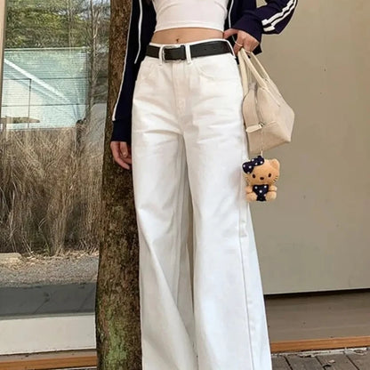 Women's Jeans Wide Leg Summer Female Cowboy Pants Korean Popular Clothes Harajuku Fashion Retro Casual Chic and Elegant Trousers