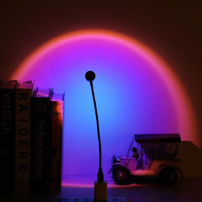 USB Rainbow Projector Sunset Lights Create a Relaxed Atmosphere - Perfect for Home Decoration, Photography Lighting, Coffee Shop