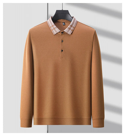 High quality long sleeve men's polo shirt with autumn personalized flip collar fashionable luxury design top casual Paul T-shirt