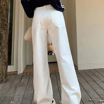 Women's Jeans Wide Leg Summer Female Cowboy Pants Korean Popular Clothes Harajuku Fashion Retro Casual Chic and Elegant Trousers