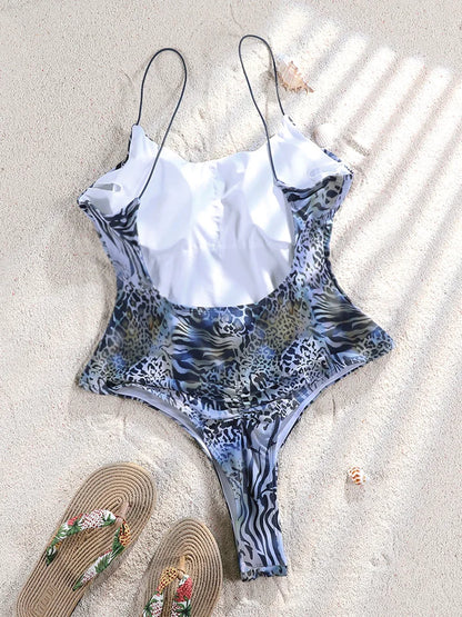 ZRTAK Sexy One Piece Swimsuit Female Sexy Women Monokini Swimwear 2025 Bandage Bathing Suit Pleated Biquini Vintage Beachwear